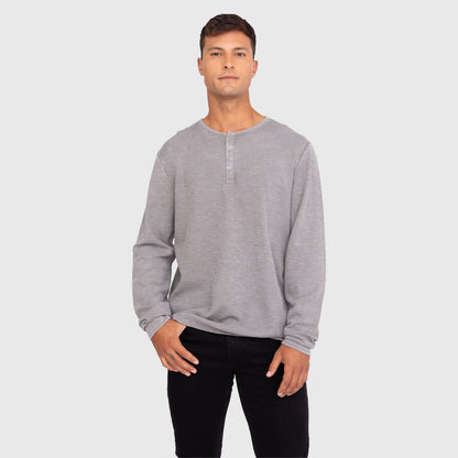 POLERA HENLEY WAFFLE  MANGA LARGA