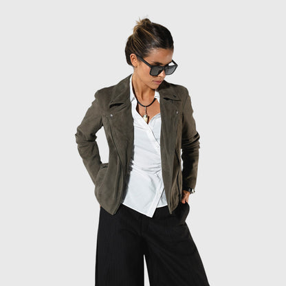 CHAQUETA DE CUERO GAMUZA