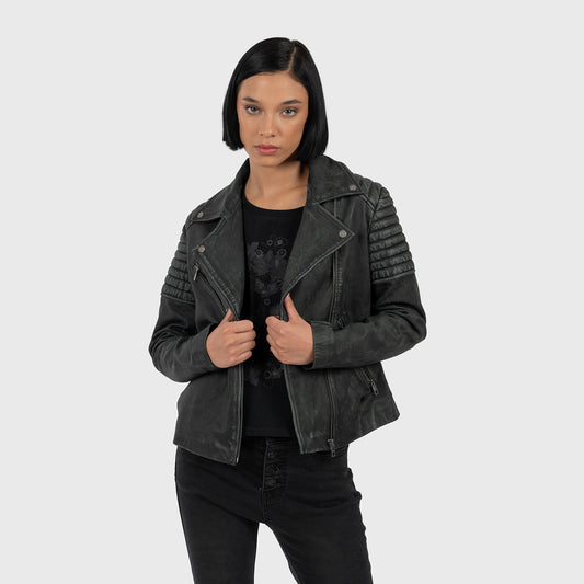 WOMEN'S WASH LEATHER JACKET